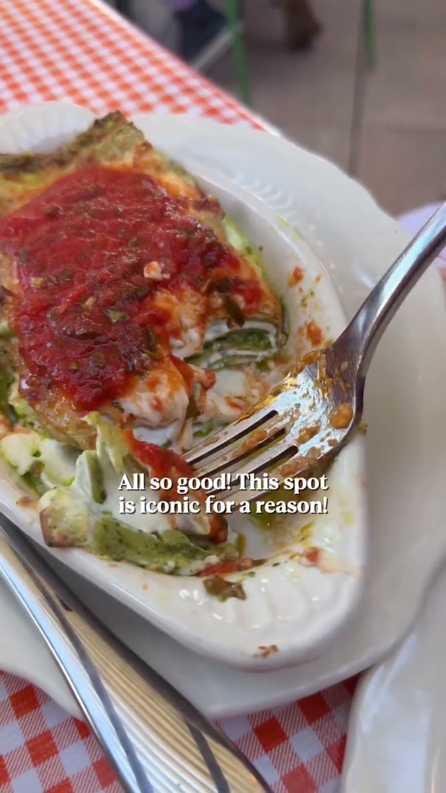 Lasagna at The Pink Door from Seattle Food Diva’s Instagram visit
